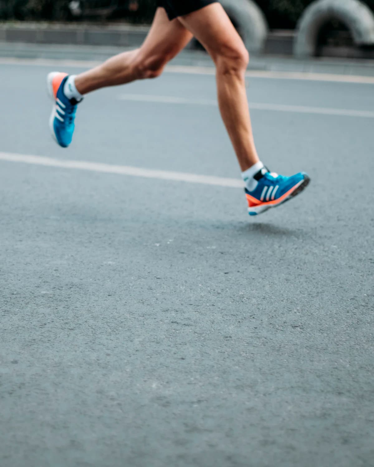 Runner moving through the mountains